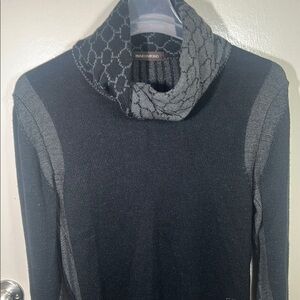 Black and Gray Turtleneck Sweater